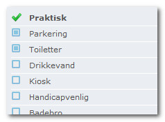 Eksempel på afkrydsning af faciliteter