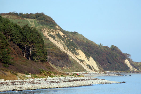 Udsigt langs stranden