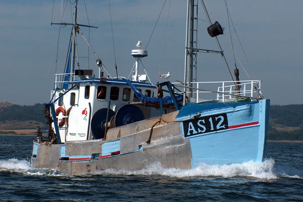 Kutter på vej ind i Ebeltoft Havn
