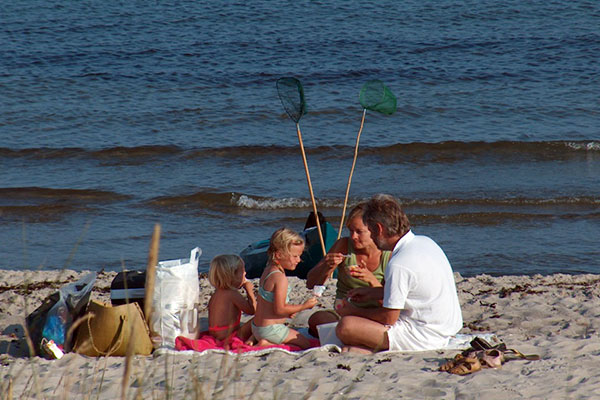 Picnic ved stranden