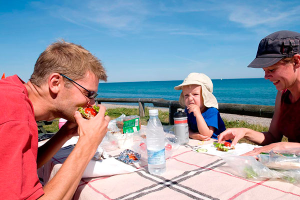 Picnic ved stranden