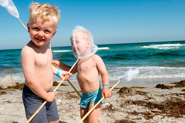 Børn på stranden