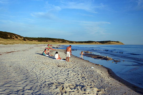 Leg på stranden