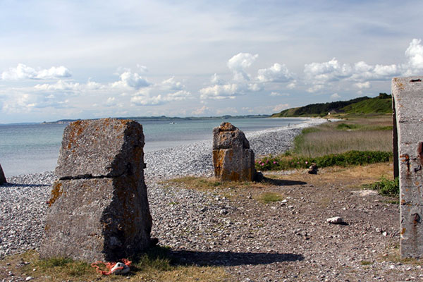 Udsigt langs stranden