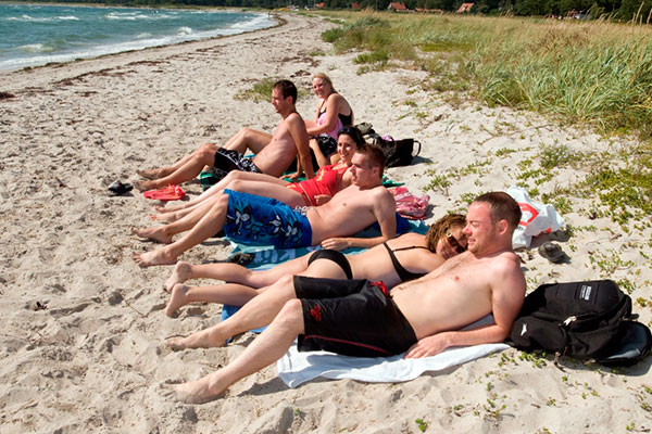 Afslapning på stranden