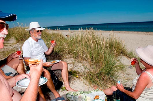 Picnic ved stranden