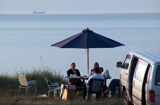 Picnic ved stranden