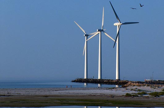 Vindmøller ved havnen