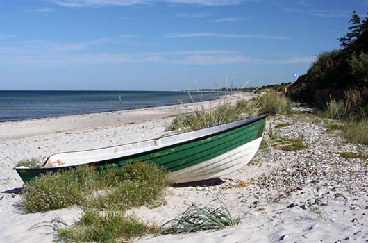 Båd på stranden