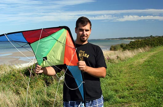 Drageflyver ved stranden