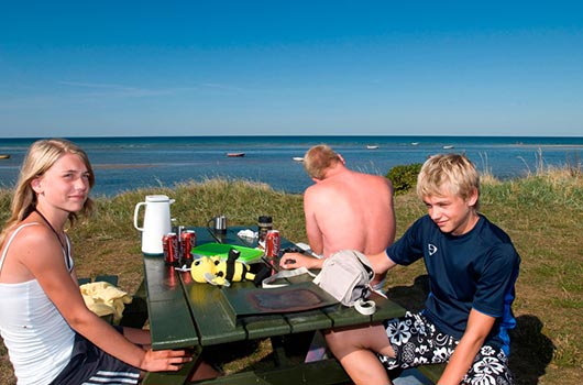 Picnic ved stranden