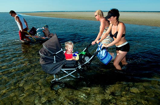 På vej til stranden