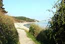 Udsigt langs stranden