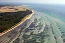 Luftfoto af stranden