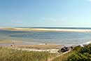 Udsigt langs stranden
