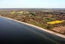 Luftfoto af stranden